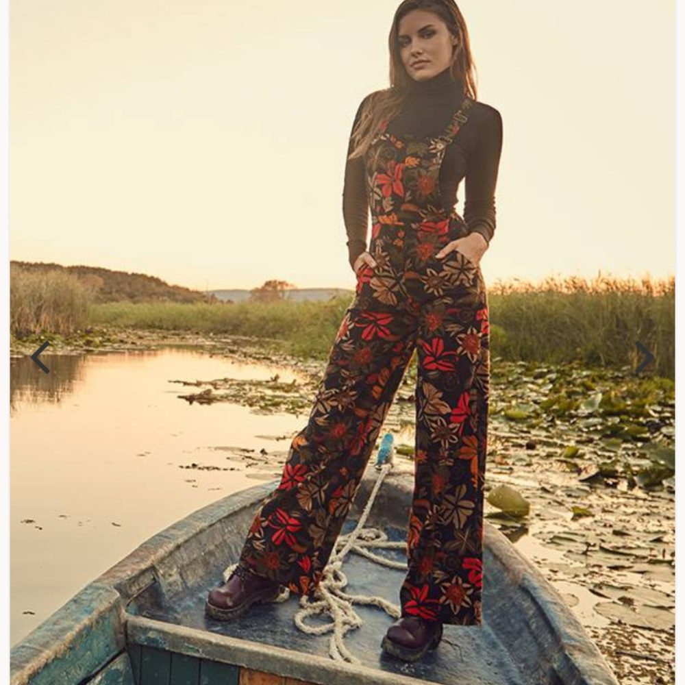 Vintage Inspired Boho Floral Overalls